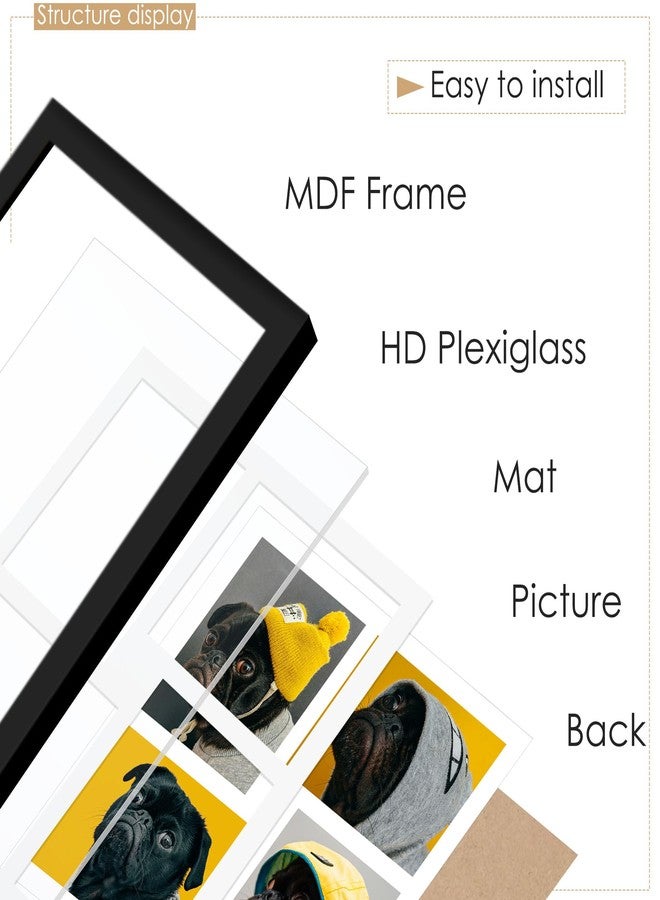 DUENPY 20x20 Collage Picture Frame 8x10 Picture Frame Collage Displays Four 8x10 inch Photos Available Horizontal Wall Mounting Display and Vertical Black - Image 5